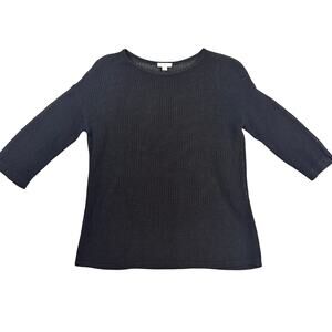 JJill Lightweight Knit Sweater Womens Small Black